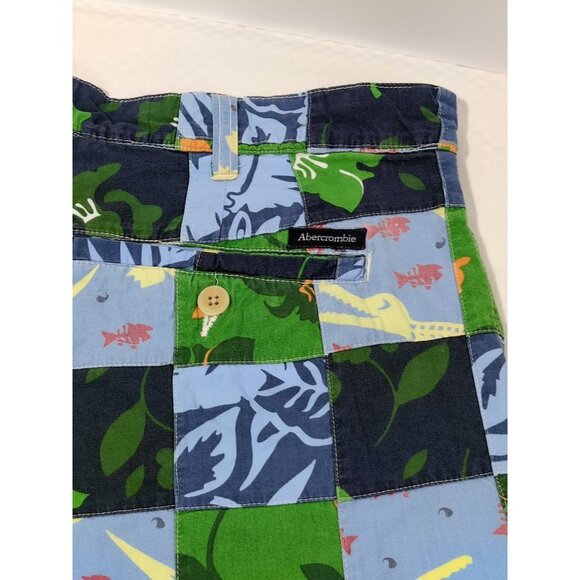 Abercrombie & Fitch Shorts Men 34 Adult Patchwork Flat Front Chino Preppy Y2K - Picture 7 of 7